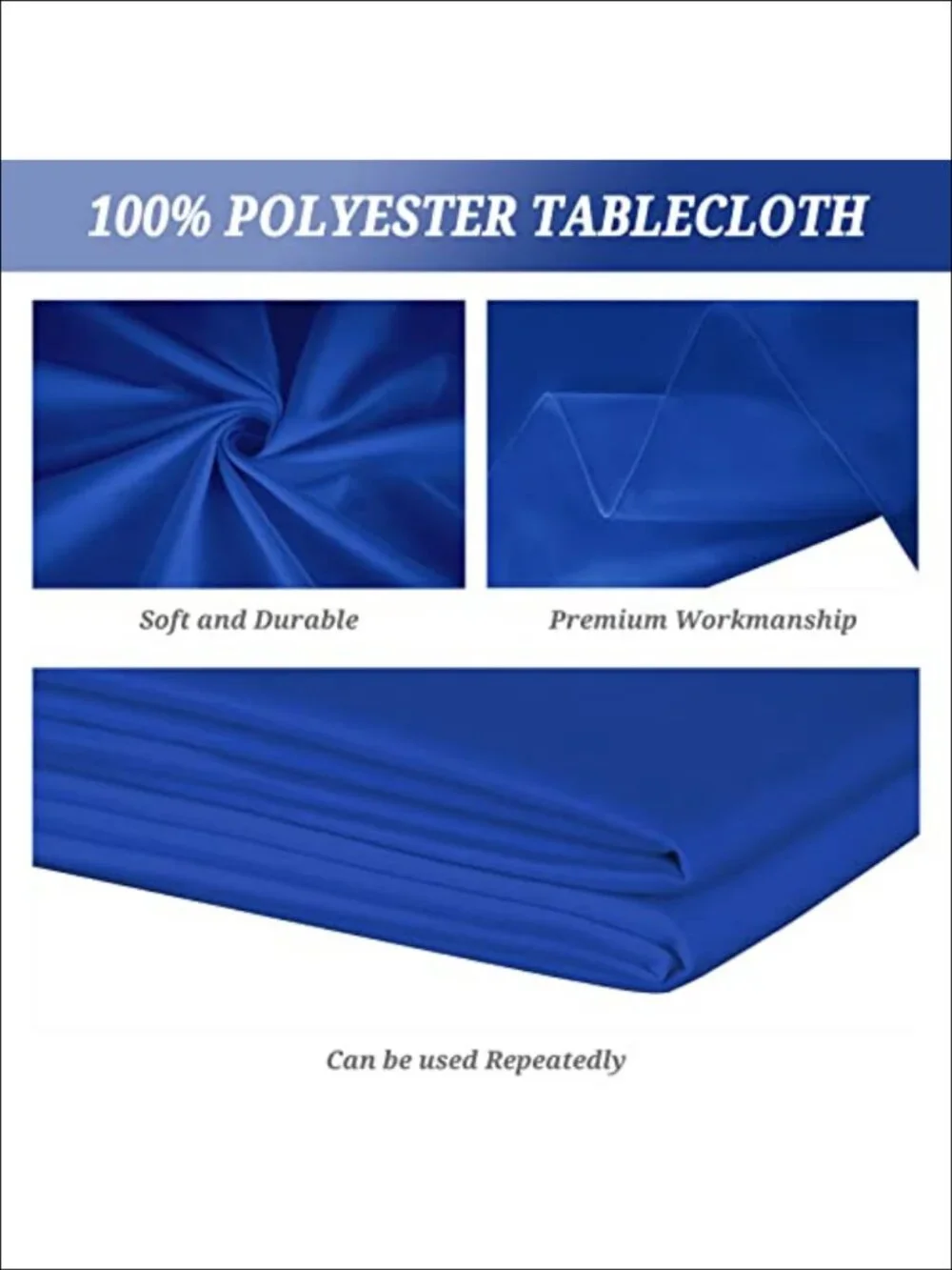 10 Pack Polyester Tablecloths 60x102 Inch for 6ft Rectangle Tables Washable